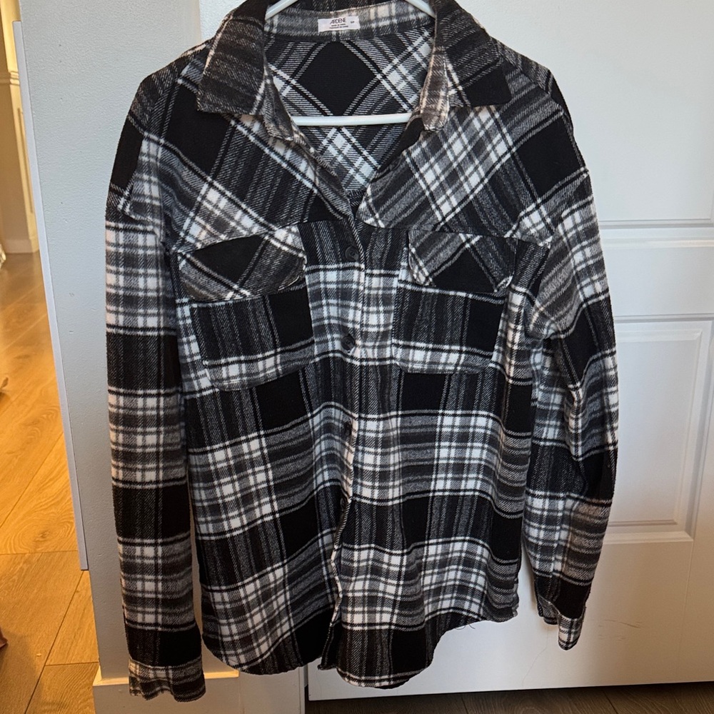 Ardene Black and White Plaid Jacket